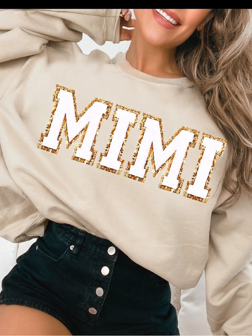 Like New “MiMi” Glitter Embroidered Sweatshirt for Grandma